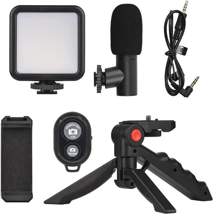 5 in 1 Vlogging Kit with Fill Light Microphone Tripod