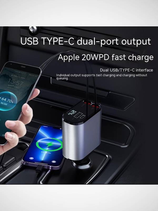 FAST Car Phone Charger Lighter USB And TYPE-C Adapter